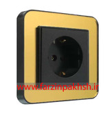 کلید و پریز توکار ایران الکتریک مدل ارس پلکسی مشکی طرح متال