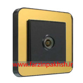 کلید و پریز توکار ایران الکتریک مدل ارس پلکسی مشکی طرح متال