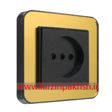 کلید و پریز توکار ایران الکتریک مدل ارس پلکسی مشکی طرح متال