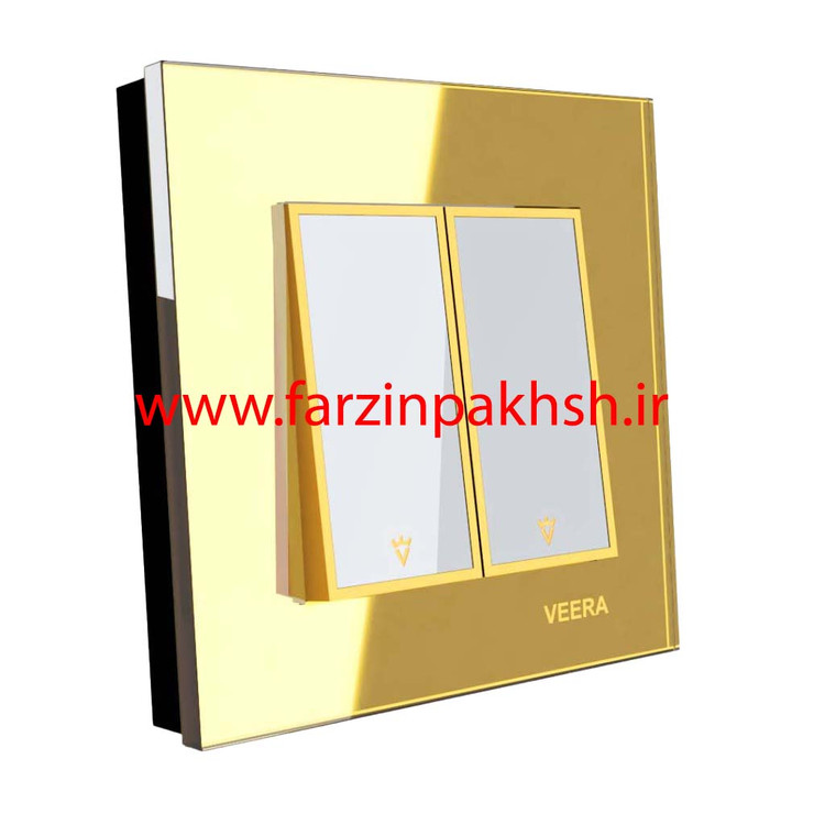 کلید و پریز توکار ویرا مدل امگا طلایی طلا سفید