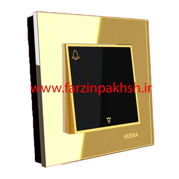 کلید و پریز توکار ویرا مدل امگا طلایی طلا مشکی