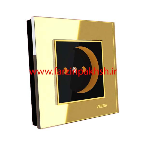 کلید و پریز توکار ویرا مدل امگا طلایی طلا مشکی