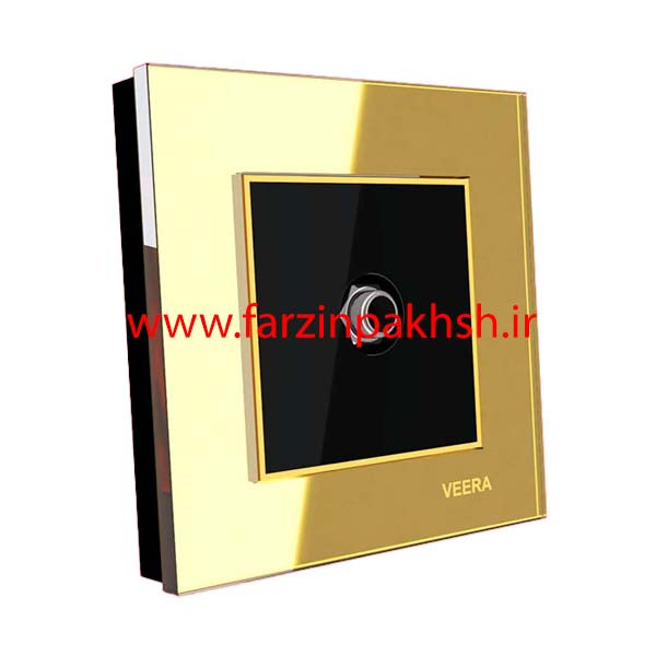 کلید و پریز توکار ویرا مدل امگا طلایی طلا مشکی