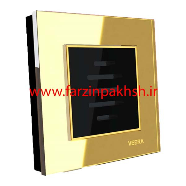 کلید و پریز توکار ویرا مدل امگا طلایی طلا مشکی