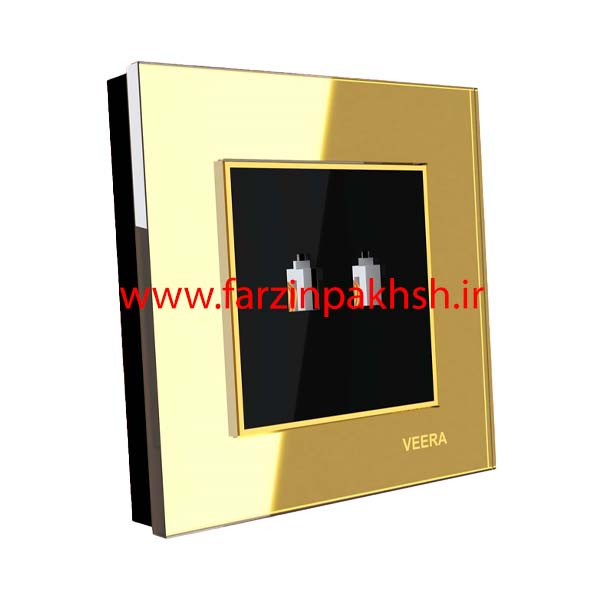 کلید و پریز توکار ویرا مدل امگا طلایی طلا مشکی