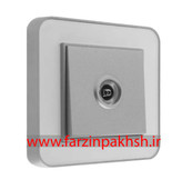 کلید و پریز توکار ایران الکتریک مدل ارس پلکسی نقره ای زه سفید