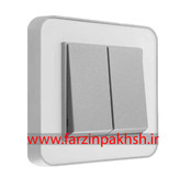 کلید و پریز توکار ایران الکتریک مدل ارس پلکسی نقره ای زه سفید