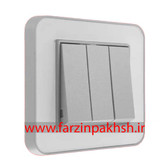 کلید و پریز توکار ایران الکتریک مدل ارس پلکسی نقره ای زه سفید