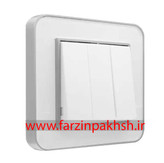 کلید و پریز توکار ایران الکتریک مدل ارس پلکسی نقره ای زه سفید میان سفید