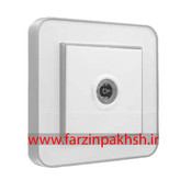 کلید و پریز توکار ایران الکتریک مدل ارس پلکسی نقره ای زه سفید میان سفید