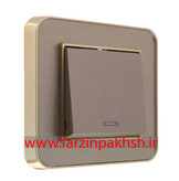 کلید و پریز توکار ایران الکتریک مدل ارس متال طلایی بژ