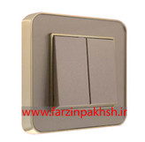 کلید و پریز توکار ایران الکتریک مدل ارس متال طلایی بژ
