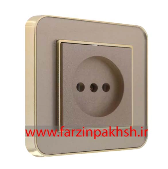 کلید و پریز توکار ایران الکتریک مدل ارس متال طلایی بژ