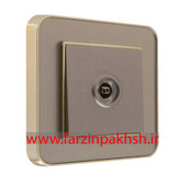 کلید و پریز توکار ایران الکتریک مدل ارس متال طلایی بژ