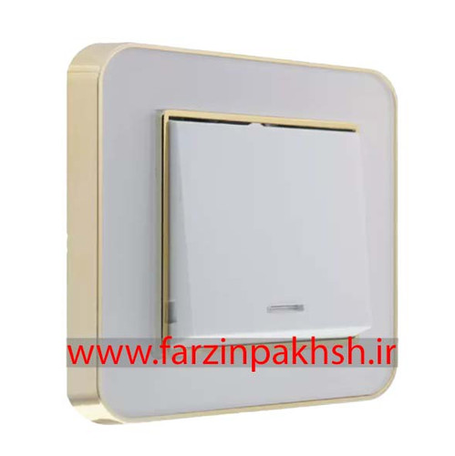کلید و پریز توکار ایران الکتریک مدل ارس متال طلایی سفید