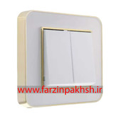 کلید و پریز توکار ایران الکتریک مدل ارس متال طلایی سفید