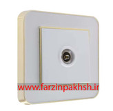 کلید و پریز توکار ایران الکتریک مدل ارس متال طلایی سفید