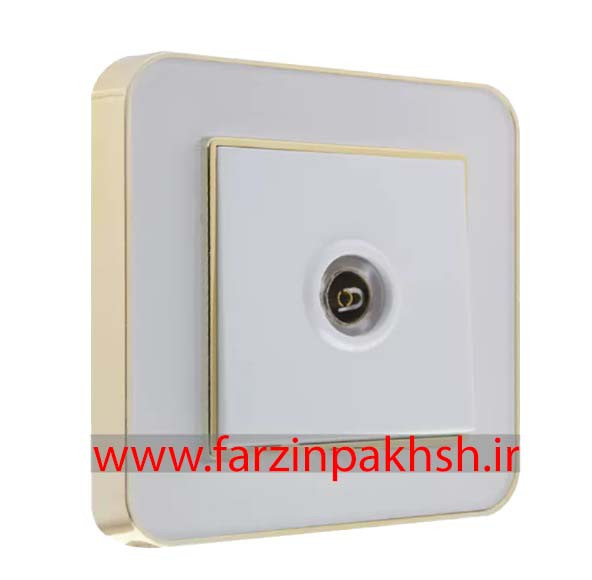 کلید و پریز توکار ایران الکتریک مدل ارس متال طلایی سفید