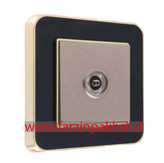 کلید و پریز توکار ایران الکتریک مدل ارس متال طلایی مشکی بژ