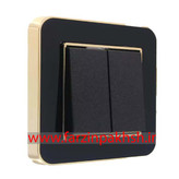 کلید و پریز توکار ایران الکتریک مدل ارس متال طلایی مشکی