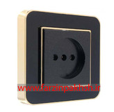 کلید و پریز توکار ایران الکتریک مدل ارس متال طلایی مشکی