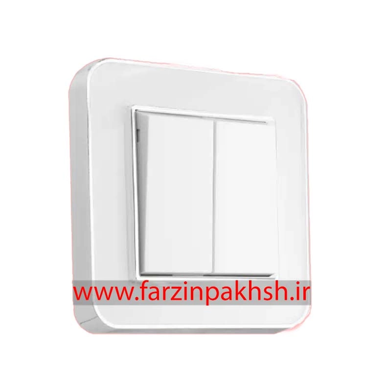 کلید و پریز توکار ایران الکتریک مدل ارس متال سیلور سفید