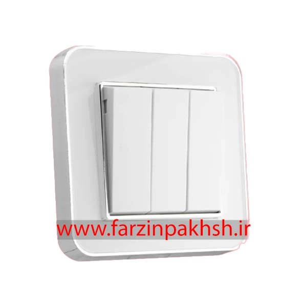 کلید و پریز توکار ایران الکتریک مدل ارس متال سیلور سفید