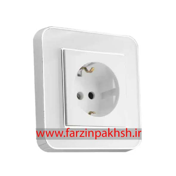 کلید و پریز توکار ایران الکتریک مدل ارس متال سیلور سفید