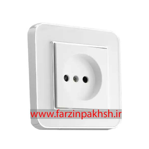 کلید و پریز توکار ایران الکتریک مدل ارس متال سیلور سفید