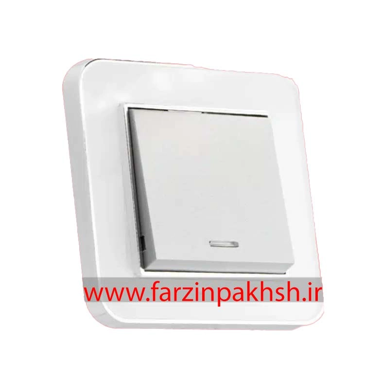 کلید و پریز توکار ایران الکتریک مدل ارس متال سیلور سفید میان نقره