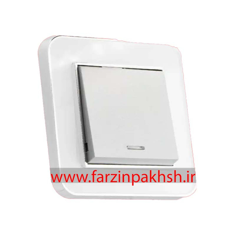 کلید و پریز توکار ایران الکتریک مدل ارس متال سیلور سفید میان نقره
