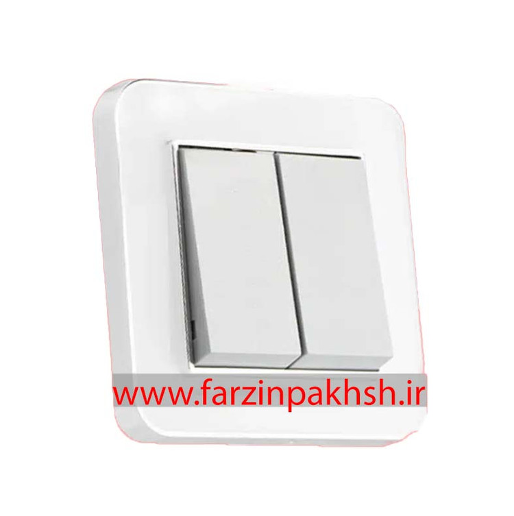 کلید و پریز توکار ایران الکتریک مدل ارس متال سیلور سفید میان نقره