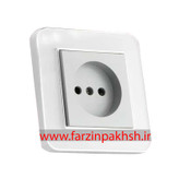 کلید و پریز توکار ایران الکتریک مدل ارس متال سیلور سفید میان نقره