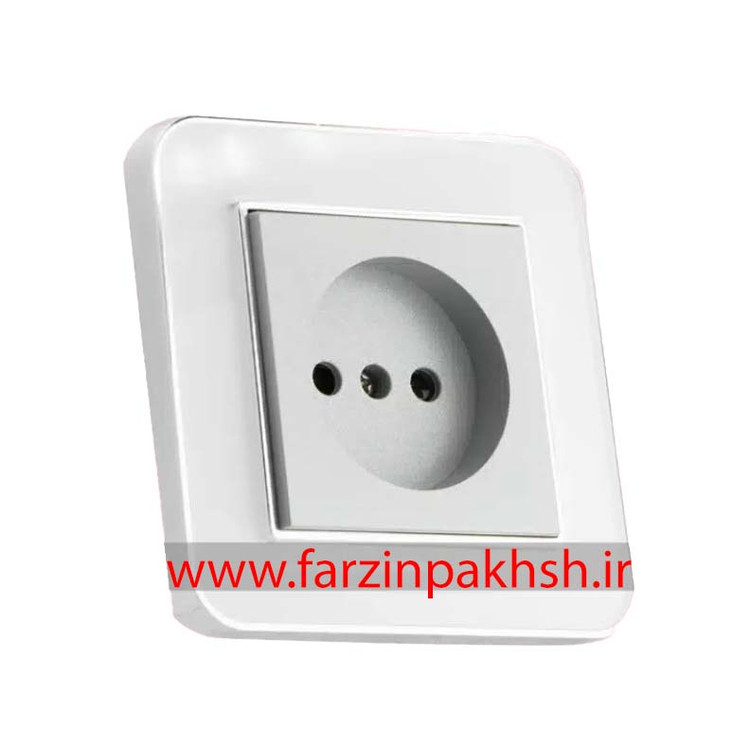 کلید و پریز توکار ایران الکتریک مدل ارس متال سیلور سفید میان نقره