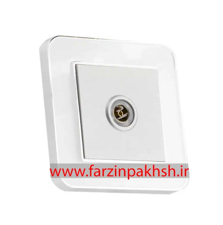 کلید و پریز توکار ایران الکتریک مدل ارس متال سیلور سفید میان نقره