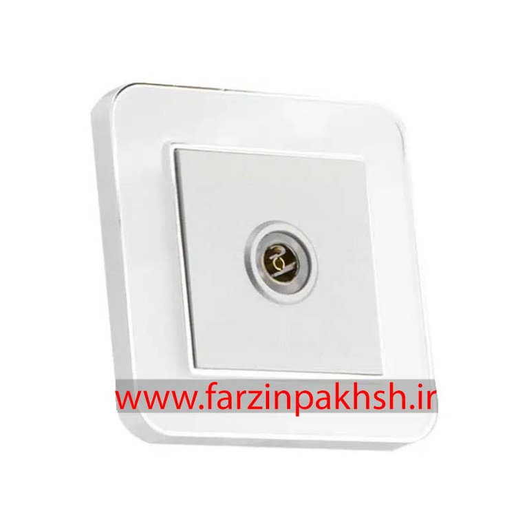 کلید و پریز توکار ایران الکتریک مدل ارس متال سیلور سفید میان نقره