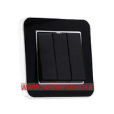 کلید و پریز توکار ایران الکتریک مدل ارس متال سیلور مشکی