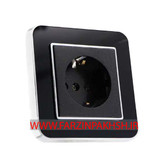 کلید و پریز توکار ایران الکتریک مدل ارس متال سیلور مشکی