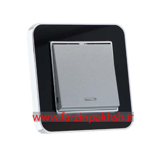 کلید و پریز توکار ایران الکتریک مدل ارس متال سیلور مشکی نقره ای