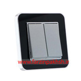 کلید و پریز توکار ایران الکتریک مدل ارس متال سیلور مشکی نقره ای