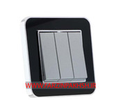 کلید و پریز توکار ایران الکتریک مدل ارس متال سیلور مشکی نقره ای