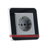 کلید و پریز توکار ایران الکتریک مدل ارس متال سیلور مشکی نقره ای