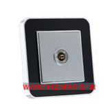 کلید و پریز توکار ایران الکتریک مدل ارس متال سیلور مشکی نقره ای