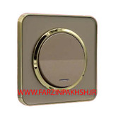 کلید و پریز توکار ایران الکتریک مدل اسپیناس طلایی بژ