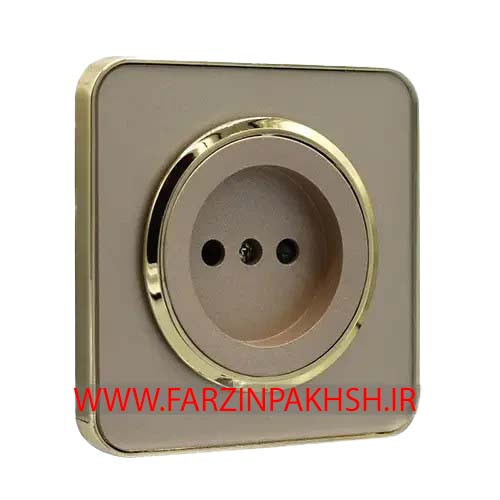 کلید و پریز توکار ایران الکتریک مدل اسپیناس طلایی بژ