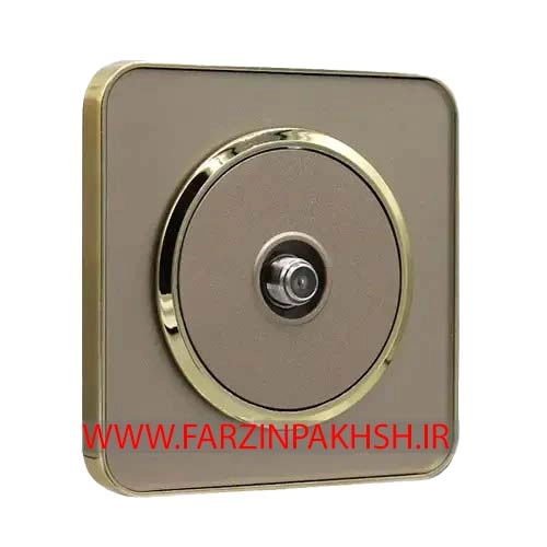 کلید و پریز توکار ایران الکتریک مدل اسپیناس طلایی بژ