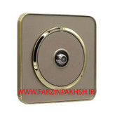 کلید و پریز توکار ایران الکتریک مدل اسپیناس طلایی بژ