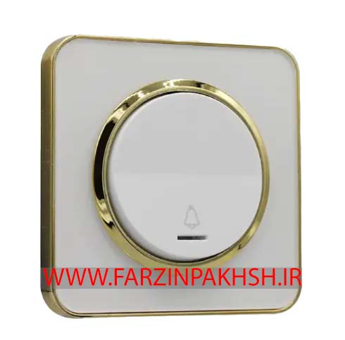 کلید و پریز توکار ایران الکتریک مدل اسپیناس طلایی سفید