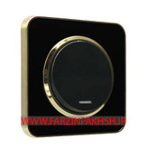 کلید و پریز توکار ایران الکتریک مدل اسپیناس طلایی مشکی