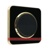 کلید و پریز توکار ایران الکتریک مدل اسپیناس طلایی مشکی